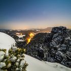 Mondlicht über dem Elbsandsteingebirge 