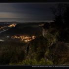 Mondnacht in der Sächsischen Schweiz mit Blick vom Lilienstein in Richtung Bad Schandau Foto 2500  