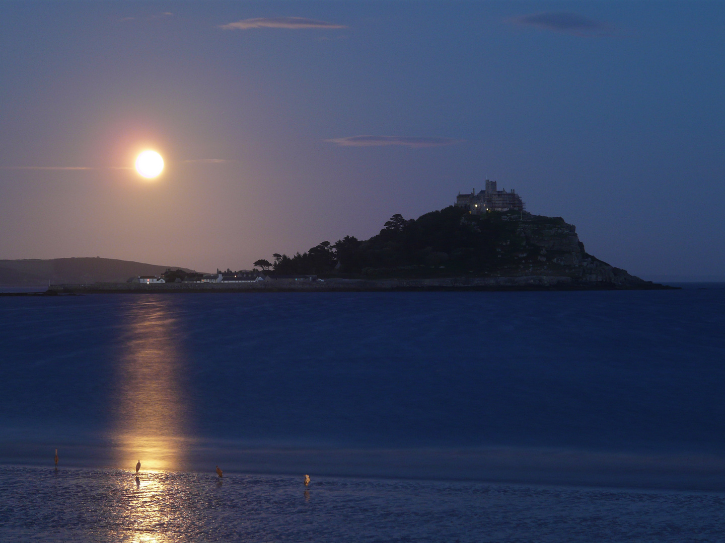 Mondschein am St Michaels Mount