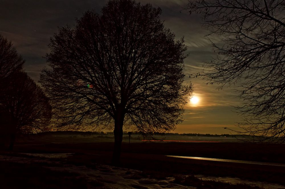 Mondschein mit Sternenhimmel Januar 2016