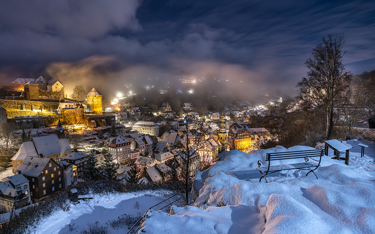 Mondschein über Monschau