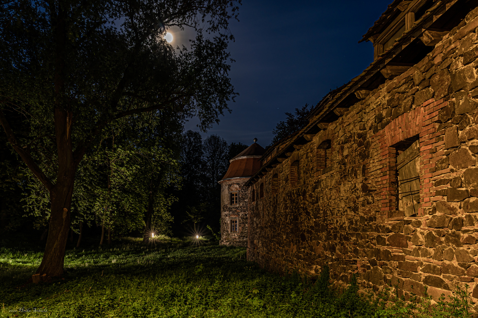 Mondschein über Schloss Eichenbarleben