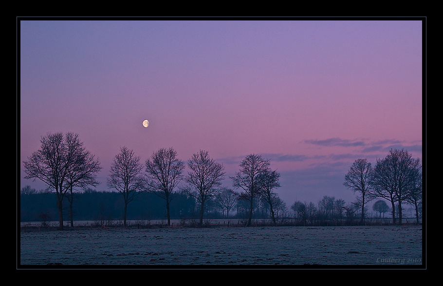 Monduntergang im Münsterland