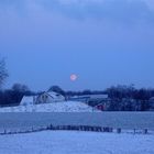 Monduntergang im Winter