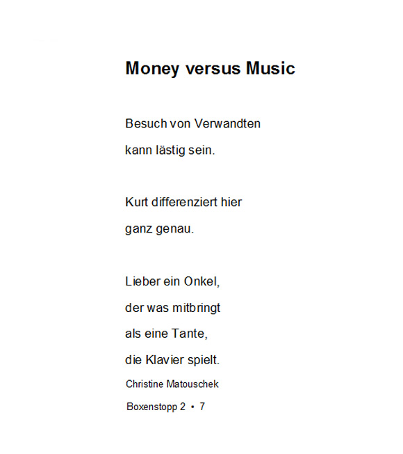 Money versus Music BS 2 - 7