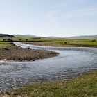 Mongolei-Steppenlandschaft bei Tsetserleg.