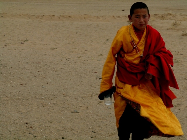 Mongolia: Gobi Desert, Buddhist monk