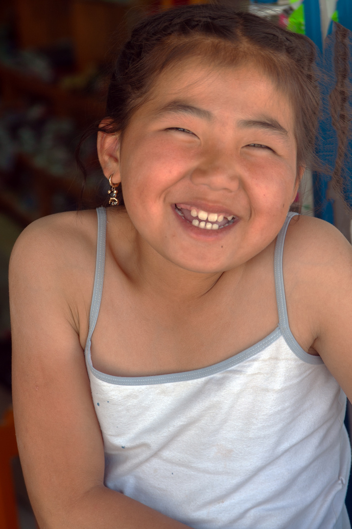 Mongolian girl in good moods