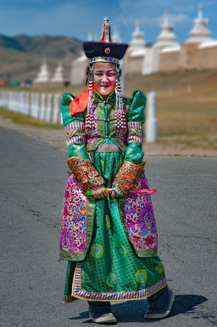 Mongolian woman in her costumes