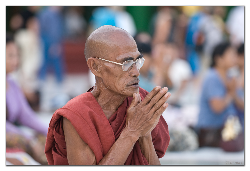 Monk at Shwedagon Pagoda