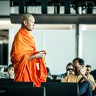 monk at the airport
