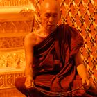 Monk in Shwedagon Pagoda