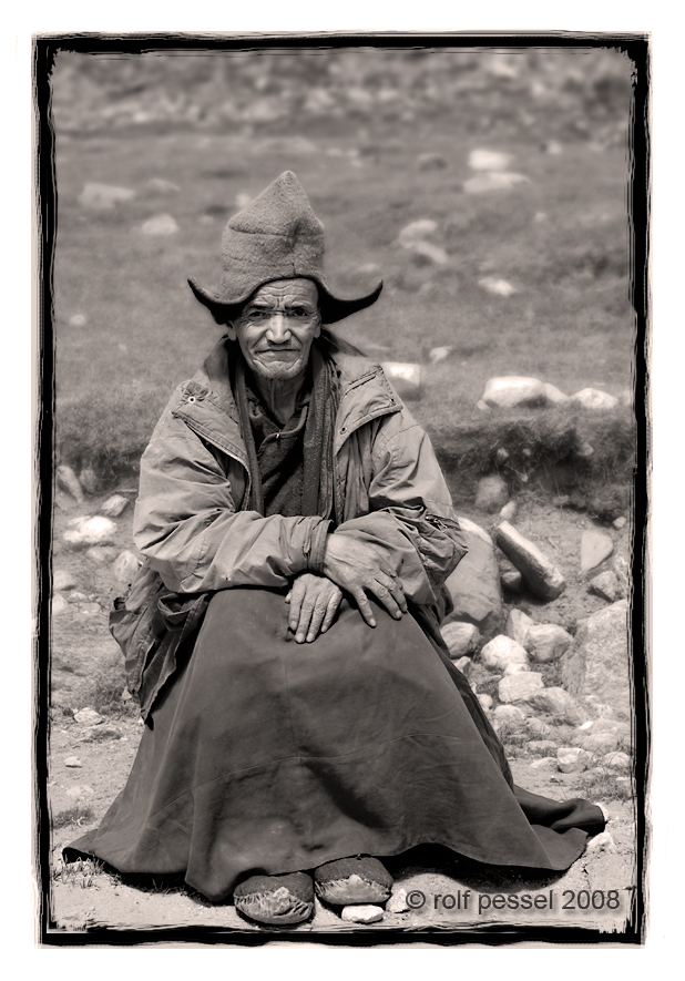 Monk outside Rangdum Gompa