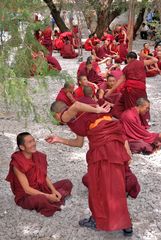 Monks debating in the Sera monastery yard
