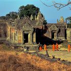 Monks entering the Gopura colplex at Preah Vihear