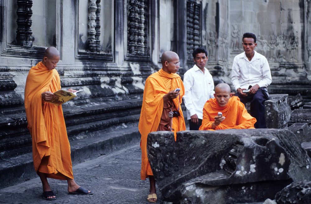 Monks in Angkor Wat, Cambodia