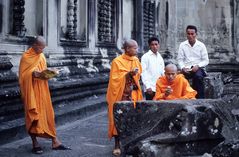 Monks in Angkor Wat, Cambodia