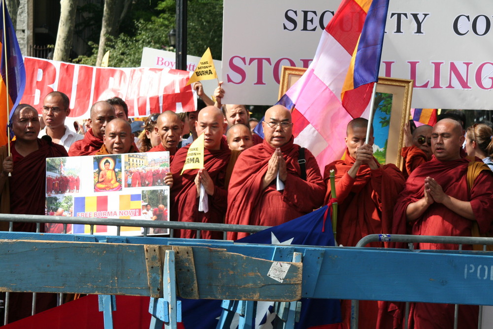 Monks' protest against brutal regime