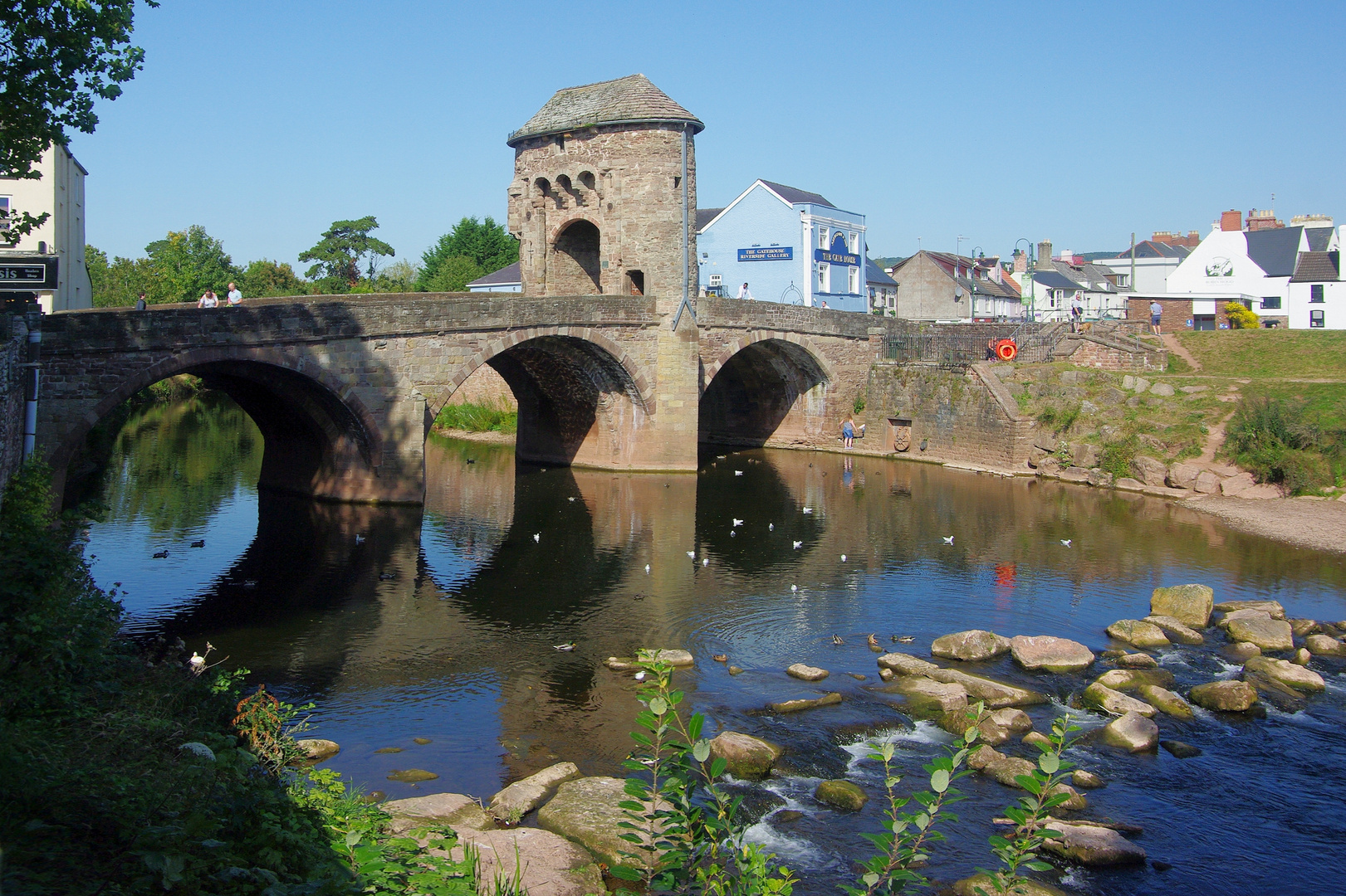 Monnow-Bridge in Monmouth in Wales aus dem 13. Jh.