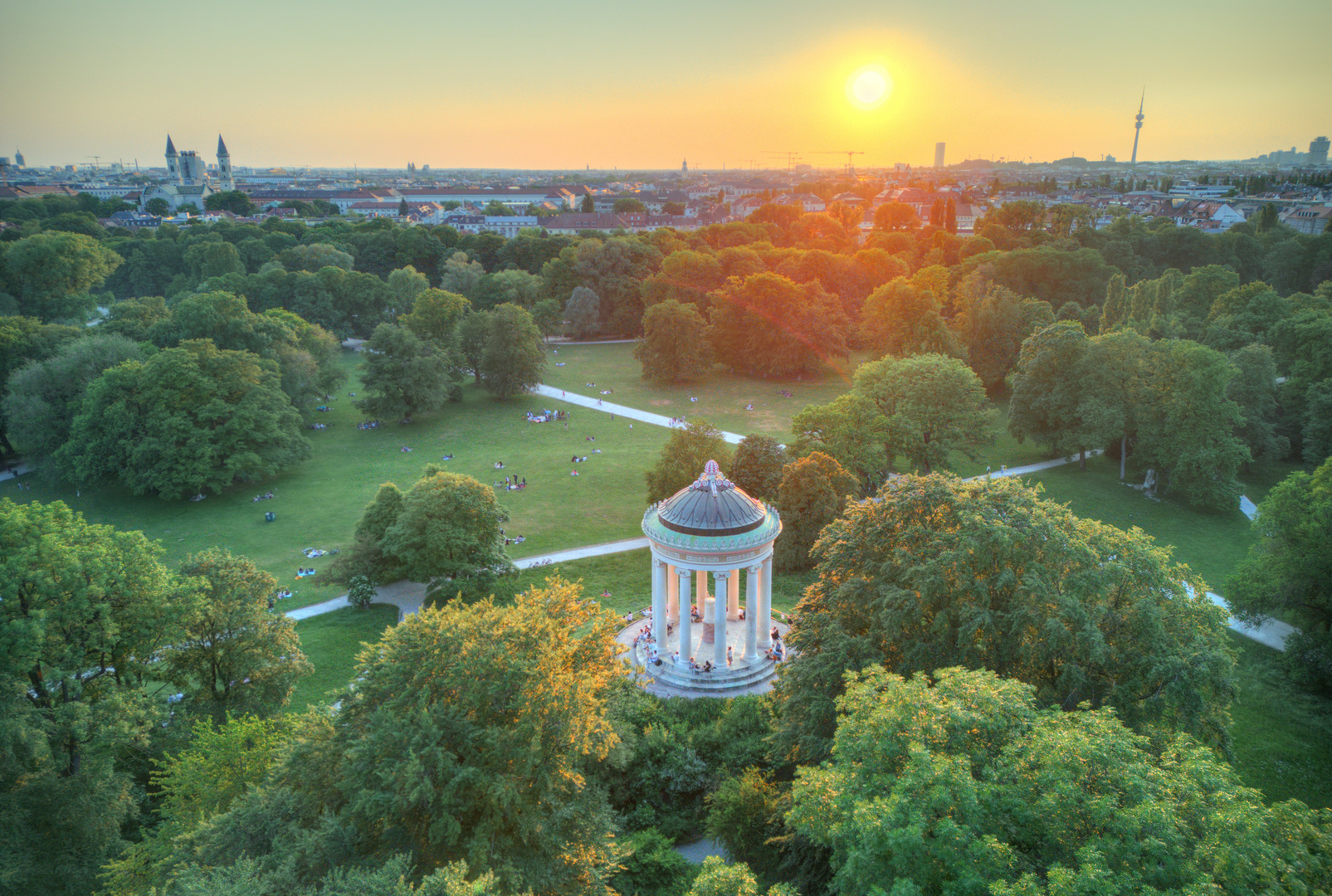 Monopteros München Abendstimmung