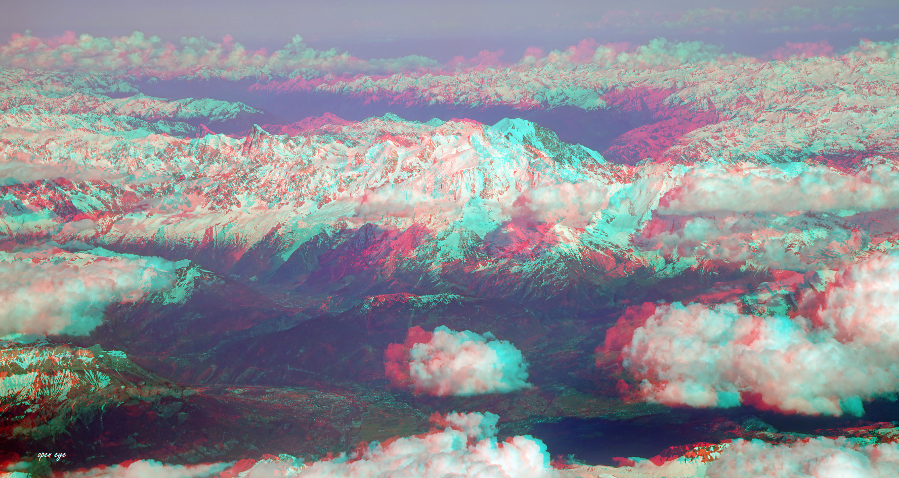 Mont Blanc -  Frankreich - Anaglyphen 