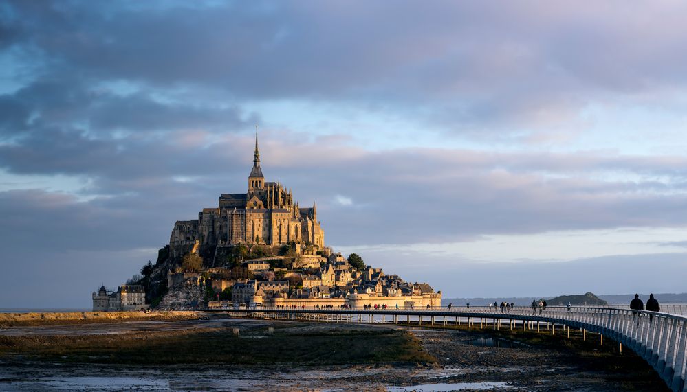 Mont Saint Michel am Morgen vor der großen Flut