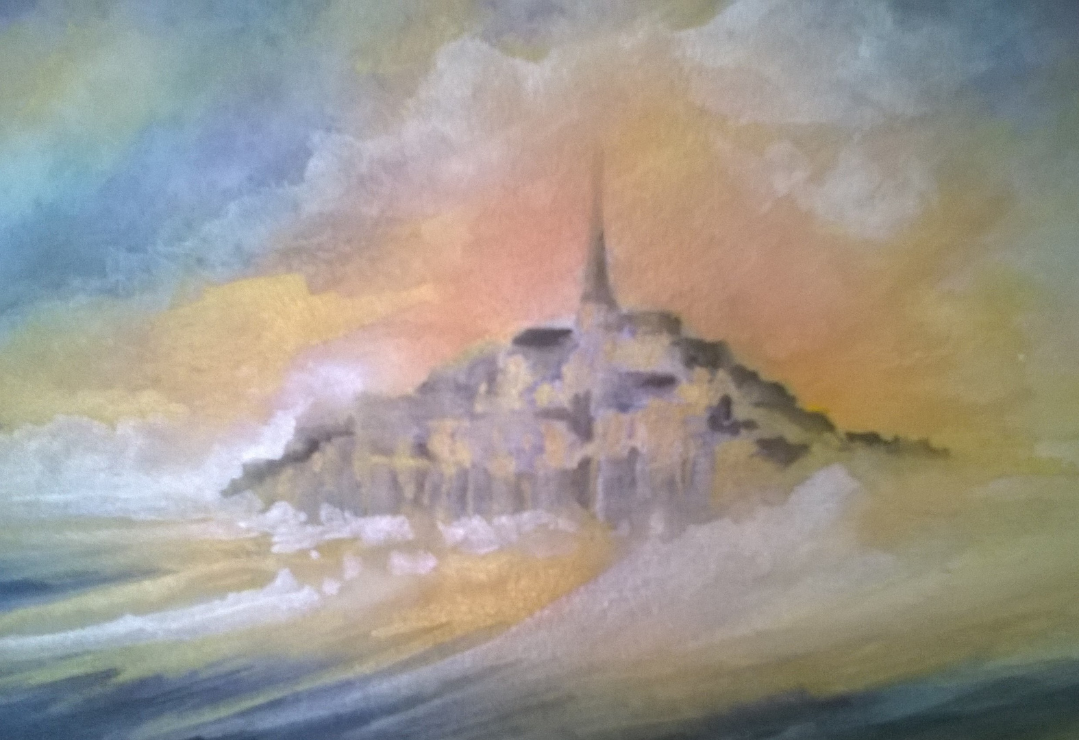 MONT SAINT MICHEL aquarelle détail