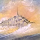 MONT SAINT MICHEL aquarelle originale