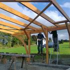 Montage Doppelcarport  aus Douglasienholz