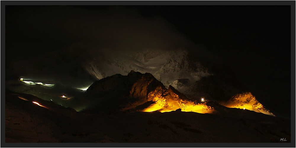 montagnes illuminées/ beleuchtete Berge