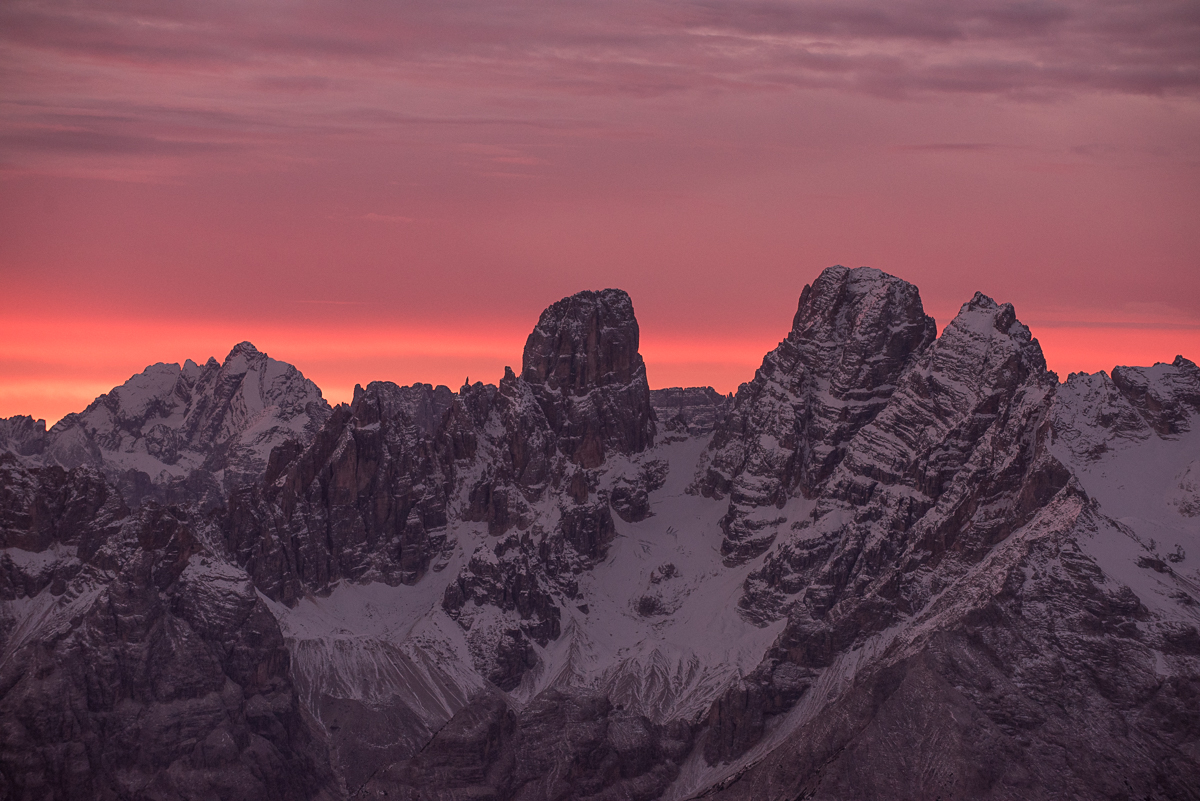 Monte Cristollo im ersten Morgenlicht