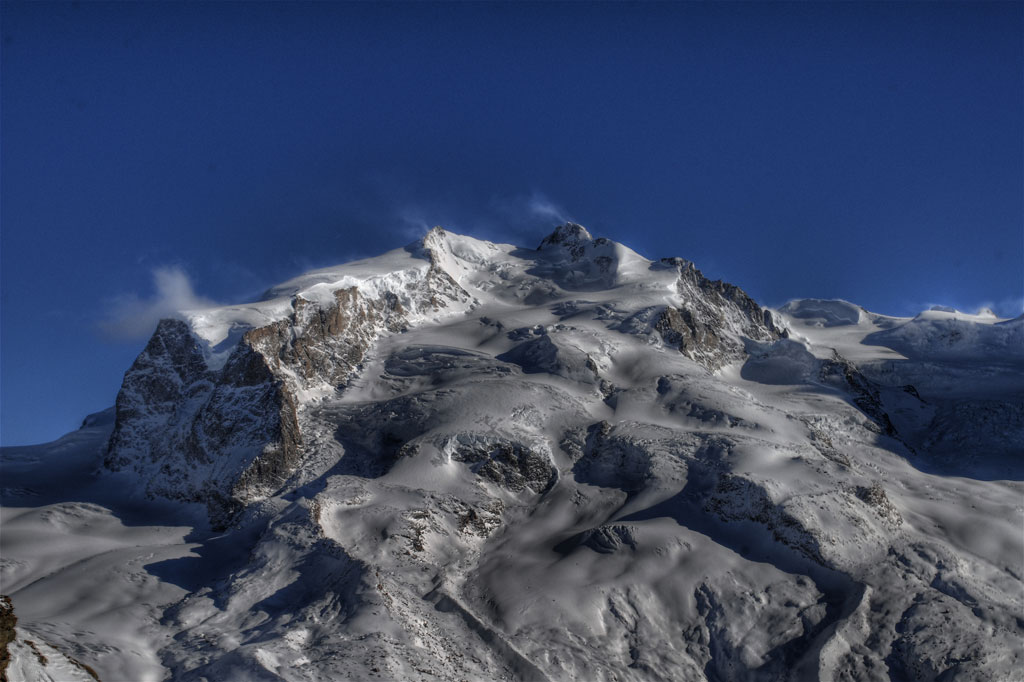 Monte Rosa Gruppe mit der Dufourspitze