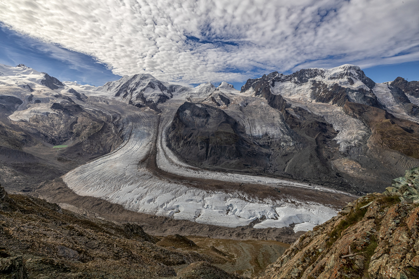 Monte-Rosa-Massiv - Blick auf Gletscher und mehrere 4-tausender Berge