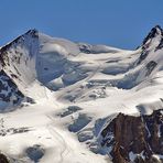 Monte Rosagipfel mit längerem Ausschnitt im Zustieg