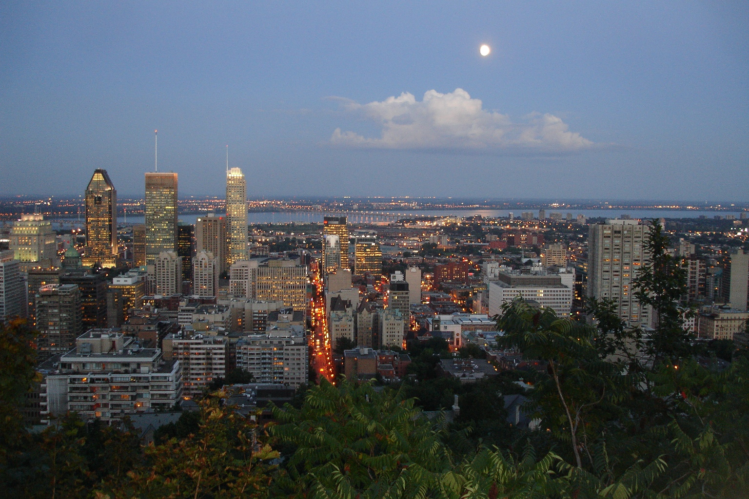 Montreal am Abend vom Mon Royal