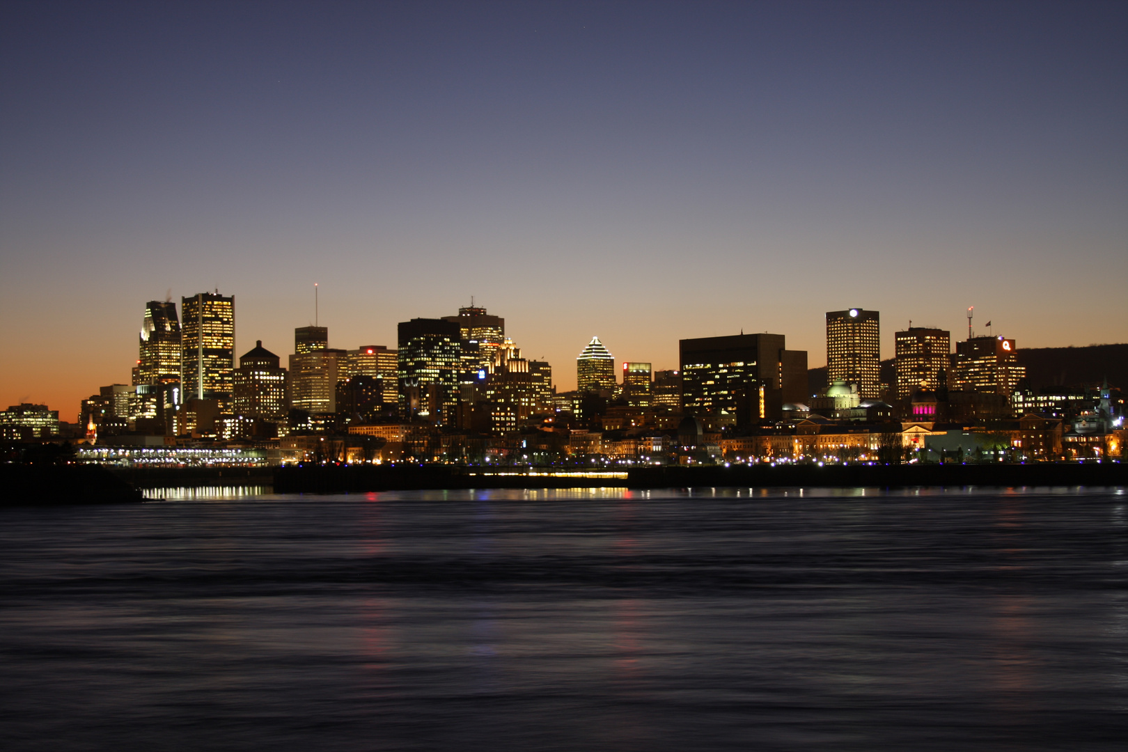Montreal's skyline by night