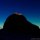 Montsegur medieval castle at the sunset