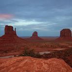 Monument Valley after sunset.