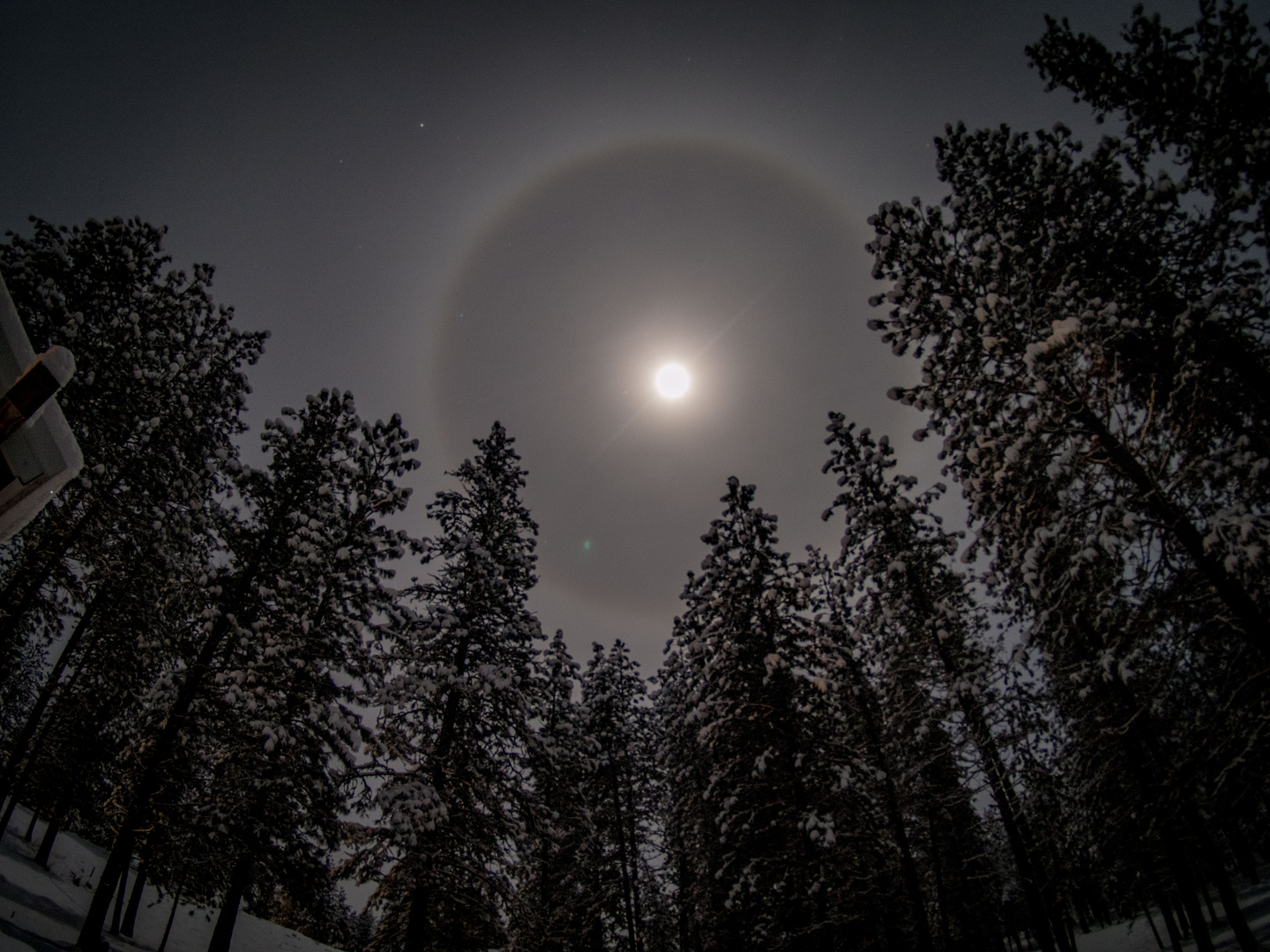 Moon before snowstorm