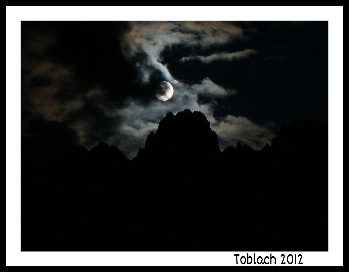 Moon - Clouds - Mountains