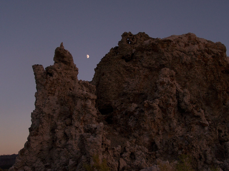 Moon emerges at Sunset