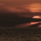 moon falls in sea