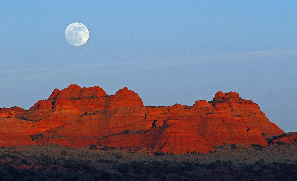 moon over pawhole sunset