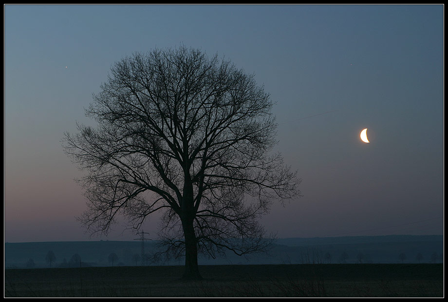 Moon over south lower saxony