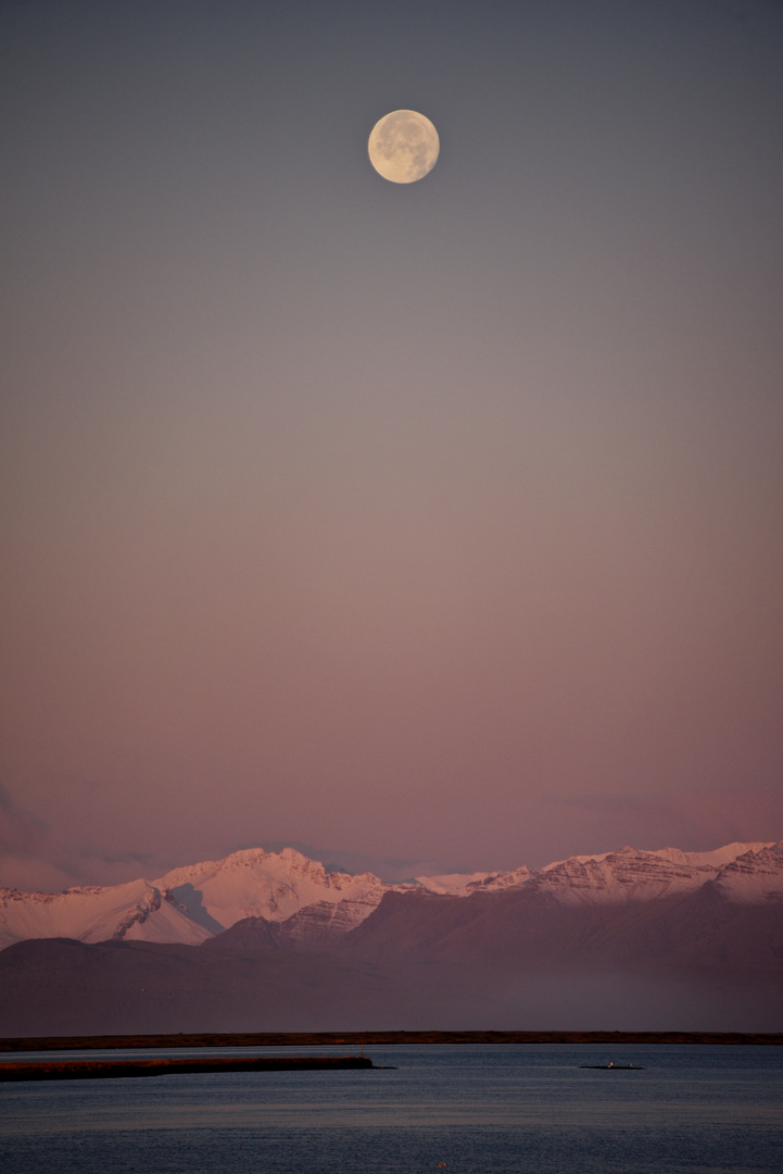 Moon over Vatnajökull