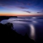 Moon reflections at sunrise