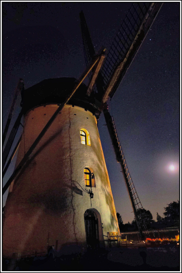 moonlight and old mill