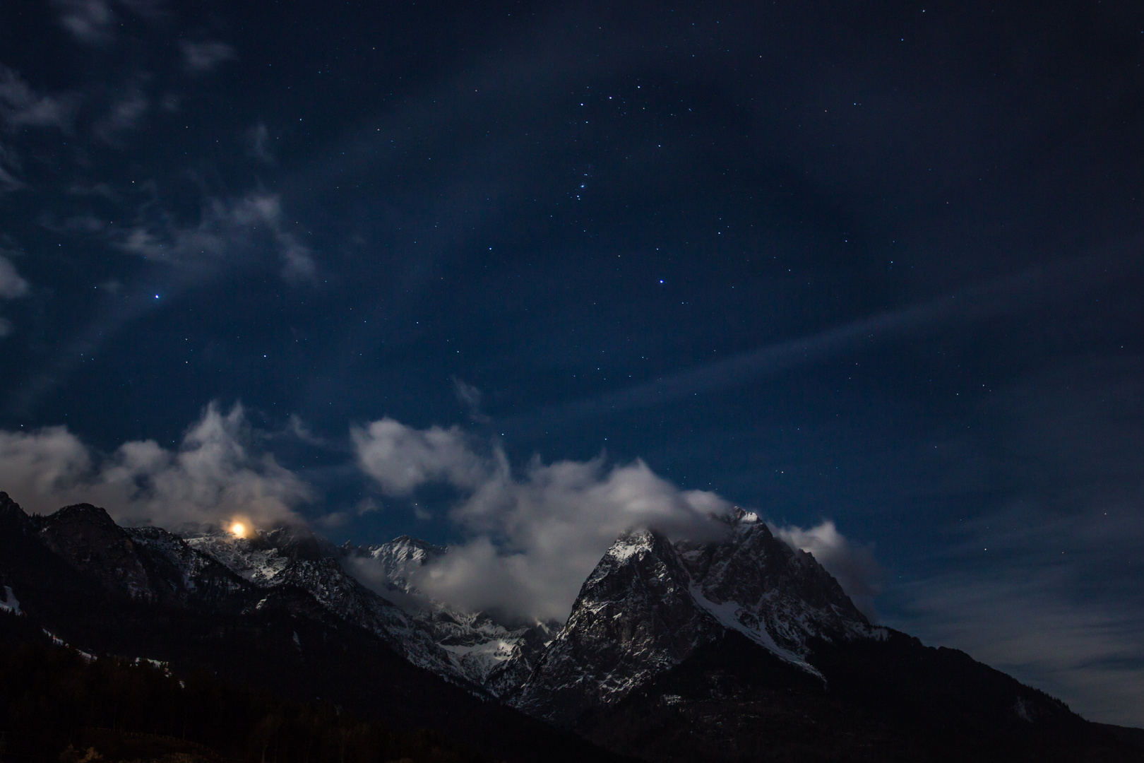 Moonlight and Stars over Garmisch