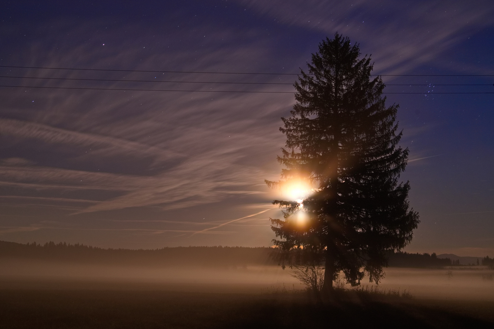 Moonrise im Murnauer Moos