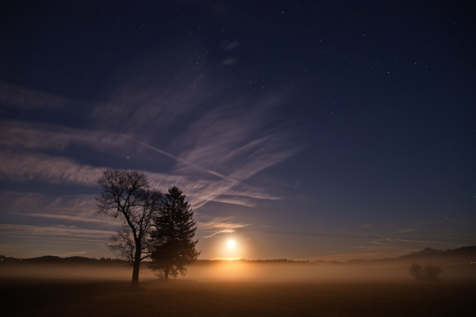 Moonrise im Murnauer Moos